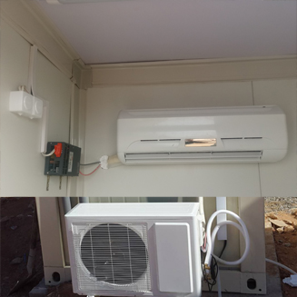 48V DC 6000btu solar air conditioner installed in Saudi Arabia Container room