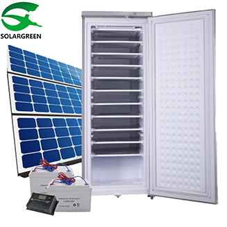198 Liters 7-10-11 layers Upright Solar Powered Ice Maker Freezer