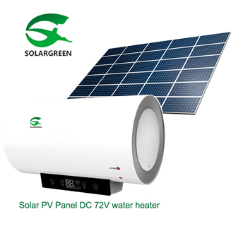 ACDC 60L 100% Off grid Solar PV electrical water heater with grid power back up