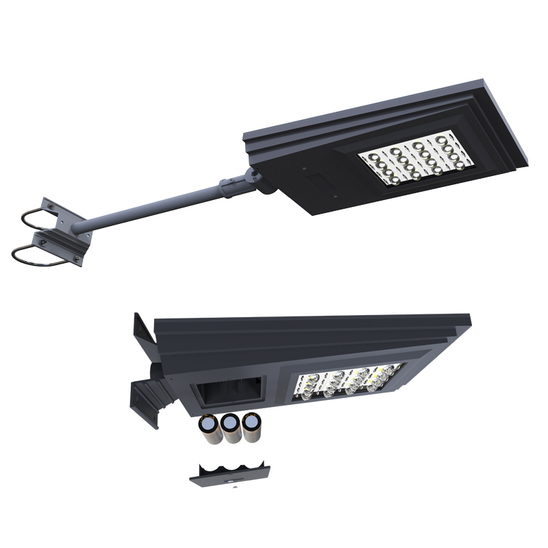 Outdoor LED Solar Garden Street Light on Wall and Pole Installation with Remote Control and Motion Sensor